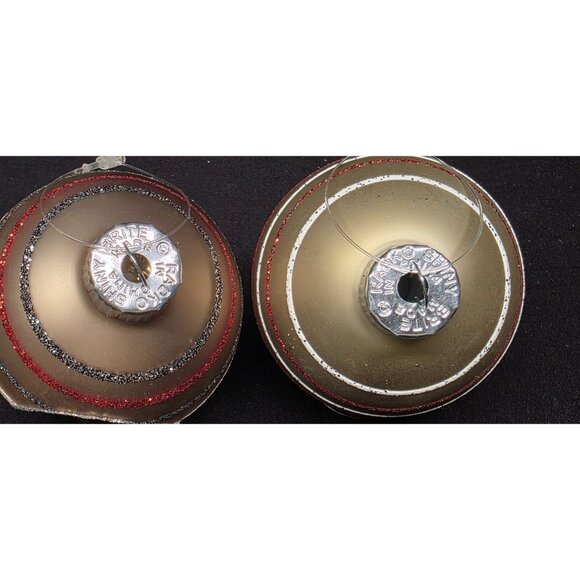 Christopher Radko Shiny Brite Vintage Style Striped & Indent Christmas Ornaments - Picture 2 of 4